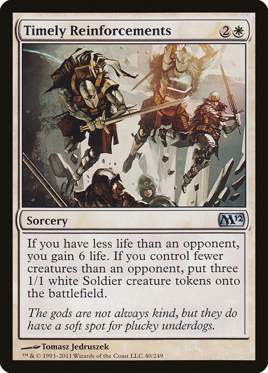 This Is An Image Of The Magic The Gathering Card Timely Reinforcements From The Set Magic 2012 - Designed By Artist Tomasz Jedruszek