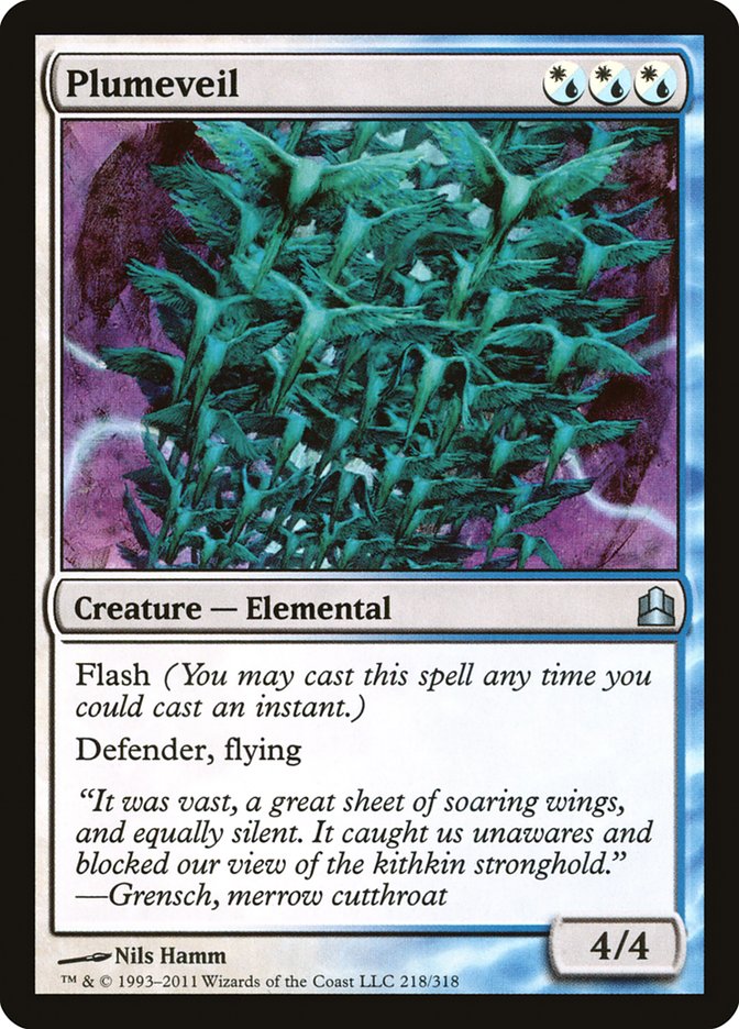 This Is An Image Of The Magic The Gathering Card Plumeveil From The Set Ultimate Masters - Designed By Artist Nils Hamm