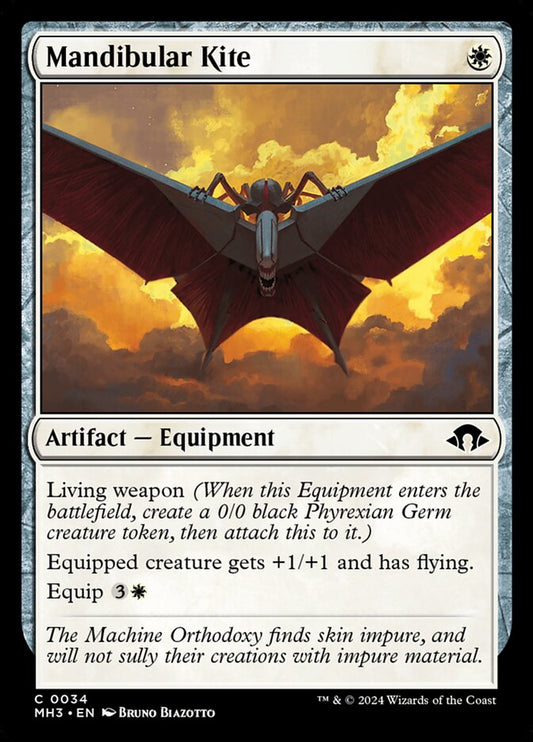 This Is An Image Of The Magic The Gathering Card Mandibular Kite From The Set Modern Horizons 3 - Designed By Artist Bruno Biazotto
