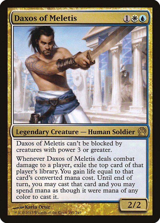 This Is An Image Of The Magic The Gathering Card Daxos of Meletis From The Set New Capenna Commander - Designed By Artist Karla Ortiz