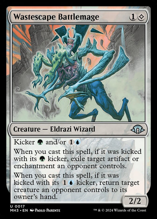 This Is An Image Of The Magic The Gathering Card Wastescape Battlemage From The Set Modern Horizons 3 - Designed By Artist Paolo Parente