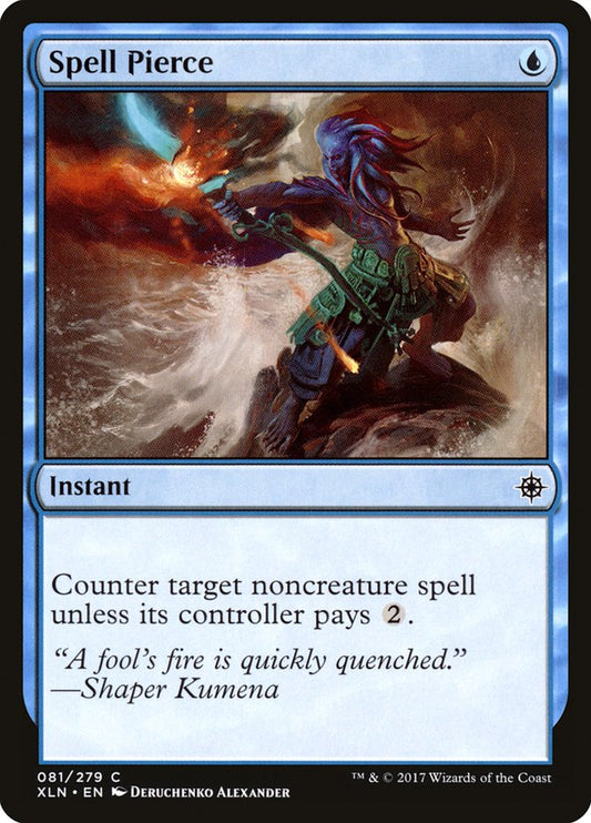 This Is An Image Of The Magic The Gathering Card Spell Pierce From The Set Aetherdrift - Designed By Artist Maxime Minard