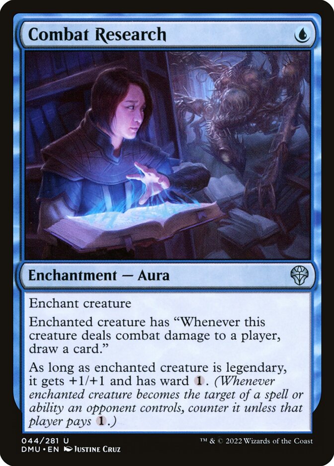 This Is An Image Of The Magic The Gathering Card Combat Research From The Set Dominaria United - Designed By Artist Justine Cruz
