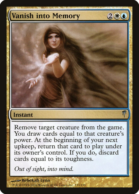 This Is An Image Of The Magic The Gathering Card Vanish into Memory From The Set Forgotten Realms Commander - Designed By Artist Rebekah Lynn