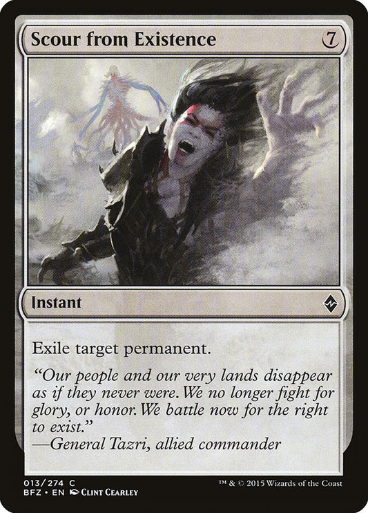 This Is An Image Of The Magic The Gathering Card Scour from Existence From The Set Battle for Zendikar - Designed By Artist Clint Cearley