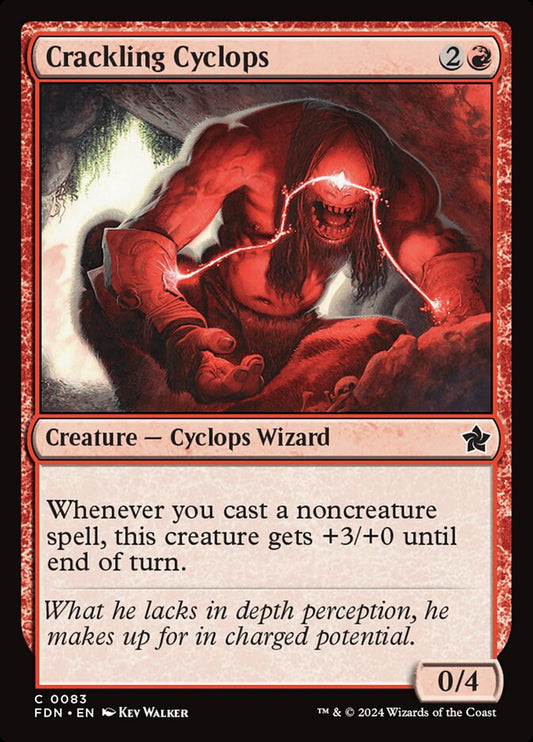 This Is An Image Of The Magic The Gathering Card Crackling Cyclops From The Set Foundations - Designed By Artist Kev Walker