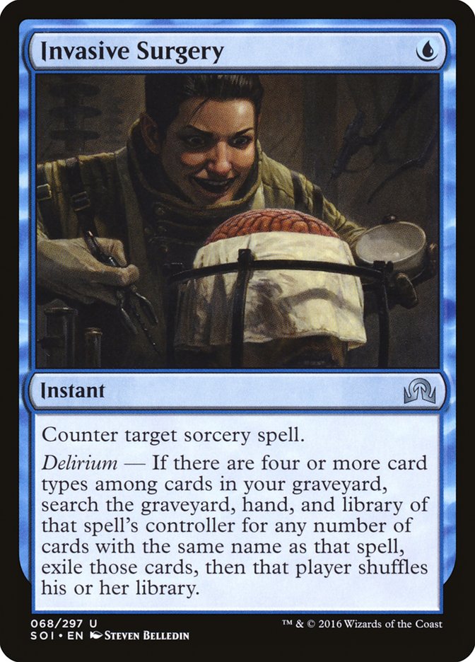 This Is An Image Of The Magic The Gathering Card Invasive Surgery From The Set Shadows over Innistrad - Designed By Artist Steven Belledin