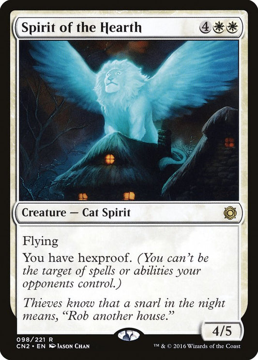 This Is An Image Of The Magic The Gathering Card Spirit of the Hearth From The Set Commander 2017 - Designed By Artist Jason Chan