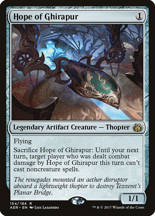 This Is An Image Of The Magic The Gathering Card Hope of Ghirapur From The Set Aether Revolt - Designed By Artist Lius Lasahido