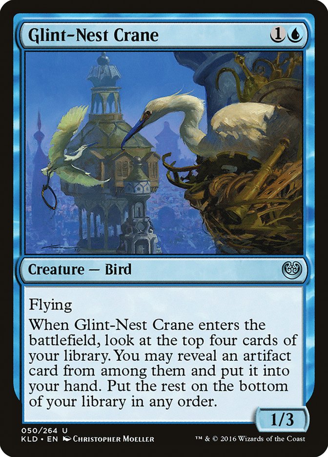 This Is An Image Of The Magic The Gathering Card Glint-Nest Crane From The Set Kaladesh - Designed By Artist Christopher Moeller
