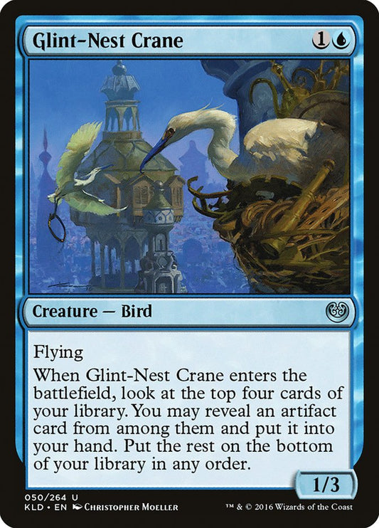 This Is An Image Of The Magic The Gathering Card Glint-Nest Crane From The Set Kaladesh - Designed By Artist Christopher Moeller