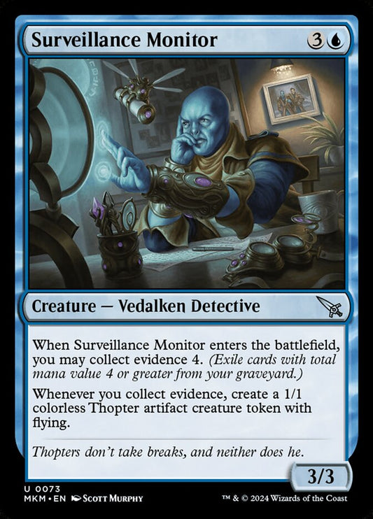 This Is An Image Of The Magic The Gathering Card Surveillance Monitor From The Set Murders at Karlov Manor - Designed By Artist Scott Murphy