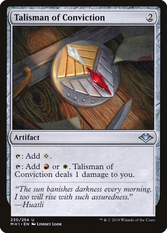 This Is An Image Of The Magic The Gathering Card Talisman of Conviction From The Set Tarkir: Dragonstorm Commander - Designed By Artist Lindsey Look
