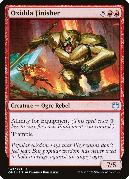 This Is An Image Of The Magic The Gathering Card Oxidda Finisher From The Set Phyrexia: All Will Be One - Designed By Artist Vladimir Krisetskiy