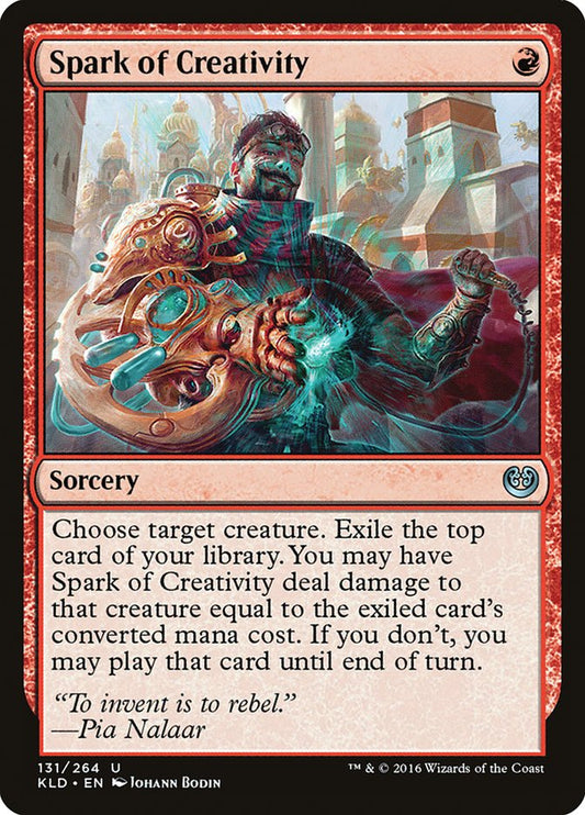 This Is An Image Of The Magic The Gathering Card Spark of Creativity From The Set Kaladesh - Designed By Artist Johann Bodin