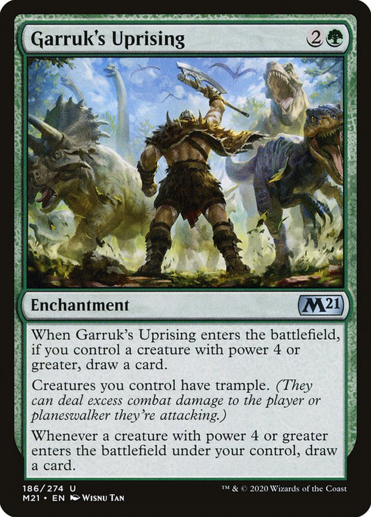This Is An Image Of The Magic The Gathering Card Garruk's Uprising From The Set Foundations - Designed By Artist Wisnu Tan