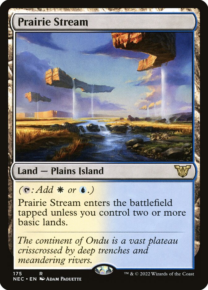 This Is An Image Of The Magic The Gathering Card Prairie Stream From The Set Tarkir: Dragonstorm Commander - Designed By Artist Adam Paquette