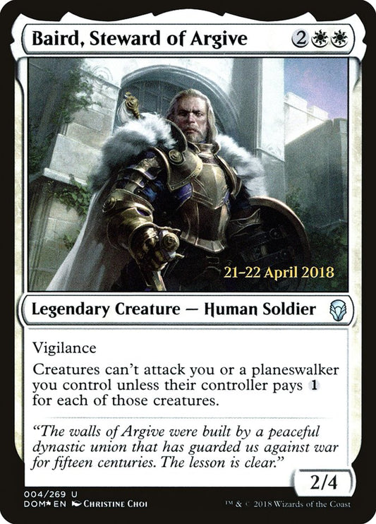 This Is An Image Of The Magic The Gathering Card Baird, Steward of Argive From The Set Commander Masters - Designed By Artist Christine Choi