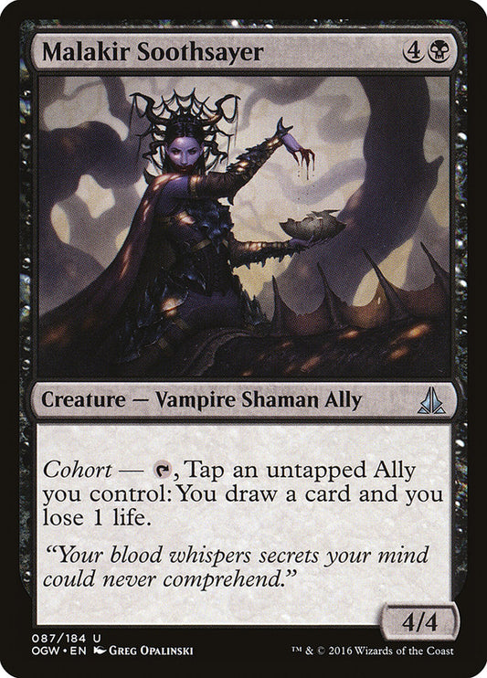 This Is An Image Of The Magic The Gathering Card Malakir Soothsayer From The Set Oath of the Gatewatch - Designed By Artist Greg Opalinski