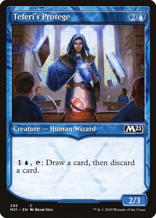 This Is An Image Of The Magic The Gathering Card Teferi's Protege From The Set Core Set 2021 - Designed By Artist Bram Sels