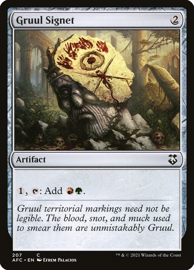 This Is An Image Of The Magic The Gathering Card Gruul Signet From The Set Ravnica: Clue Edition - Designed By Artist Efrem Palacios