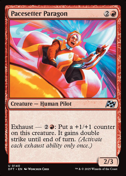 This Is An Image Of The Magic The Gathering Card Pacesetter Paragon From The Set Aetherdrift - Designed By Artist Wonchun Choi