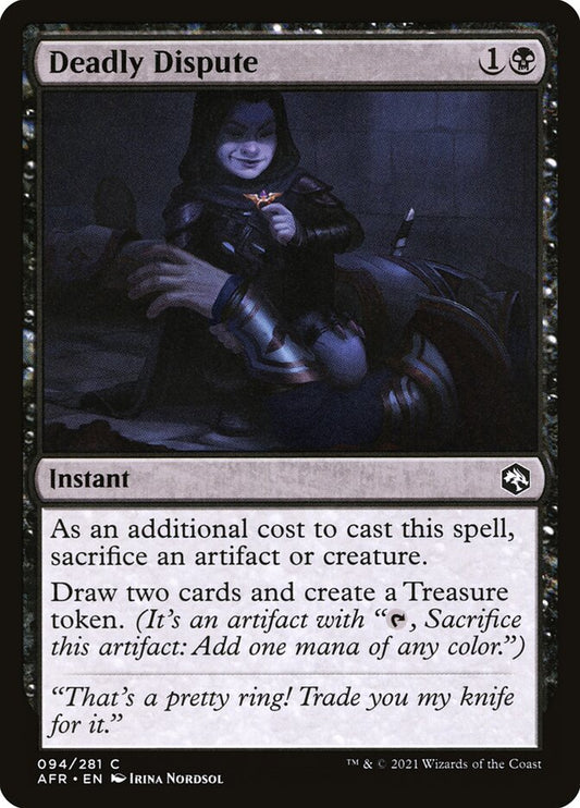 This Is An Image Of The Magic The Gathering Card Deadly Dispute From The Set Tarkir: Dragonstorm Commander - Designed By Artist Irina Nordsol