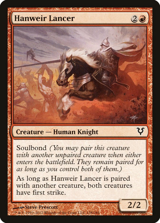This Is An Image Of The Magic The Gathering Card Hanweir Lancer From The Set Modern Masters 2017 - Designed By Artist Steve Prescott
