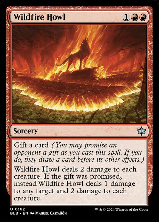This Is An Image Of The Magic The Gathering Card Wildfire Howl From The Set Bloomburrow - Designed By Artist Manuel Castañón