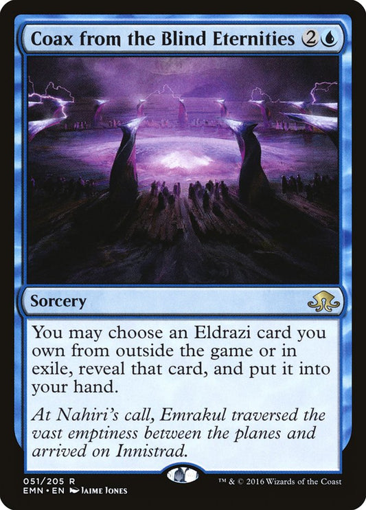 This Is An Image Of The Magic The Gathering Card Coax from the Blind Eternities From The Set Eldritch Moon - Designed By Artist Jaime Jones