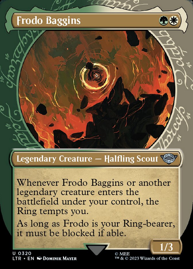 This Is An Image Of The Magic The Gathering Card Frodo Baggins From The Set The Lord of the Rings: Tales of Middle-earth - Designed By Artist Ekaterina Burmak