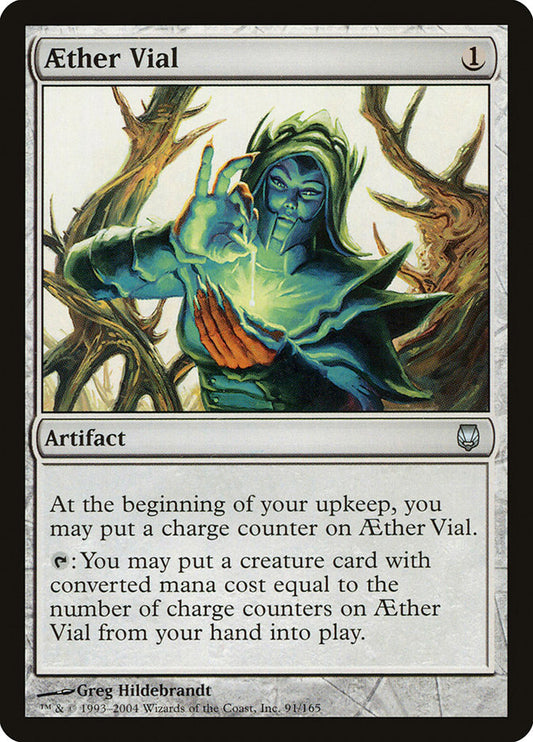 This Is An Image Of The Magic The Gathering Card Aether Vial From The Set Double Masters 2022 - Designed By Artist Karl Kopinski