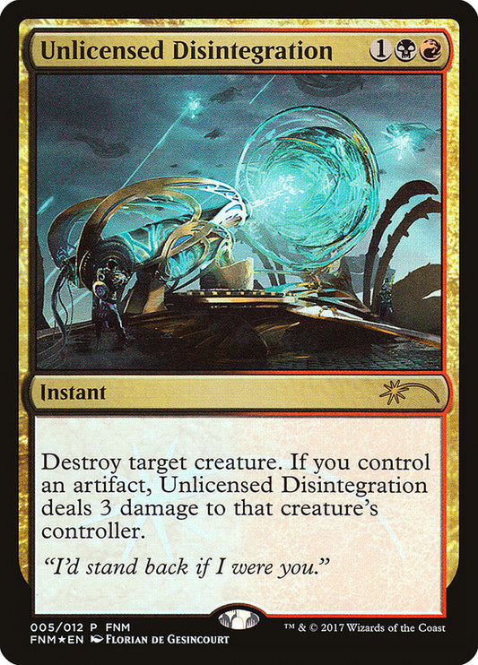 This Is An Image Of The Magic The Gathering Card Unlicensed Disintegration From The Set Double Masters - Designed By Artist Izzy