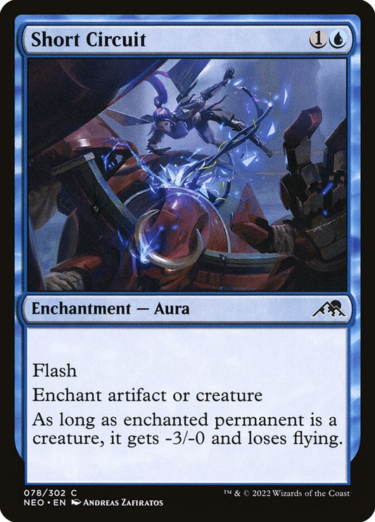 This Is An Image Of The Magic The Gathering Card Short Circuit From The Set Kamigawa: Neon Dynasty - Designed By Artist Andreas Zafiratos