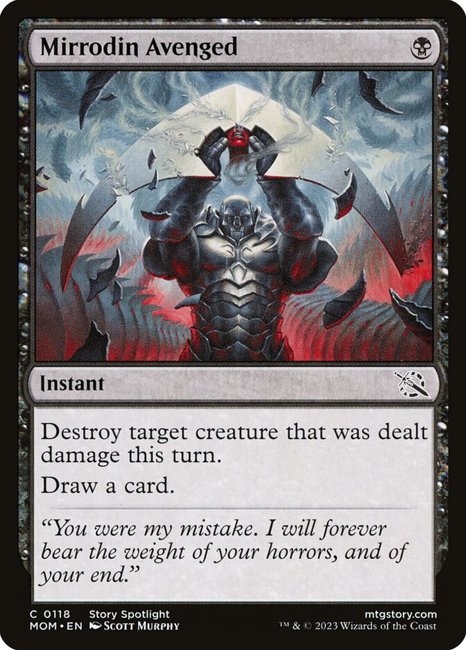 This Is An Image Of The Magic The Gathering Card Mirrodin Avenged From The Set March of the Machine - Designed By Artist Scott Murphy