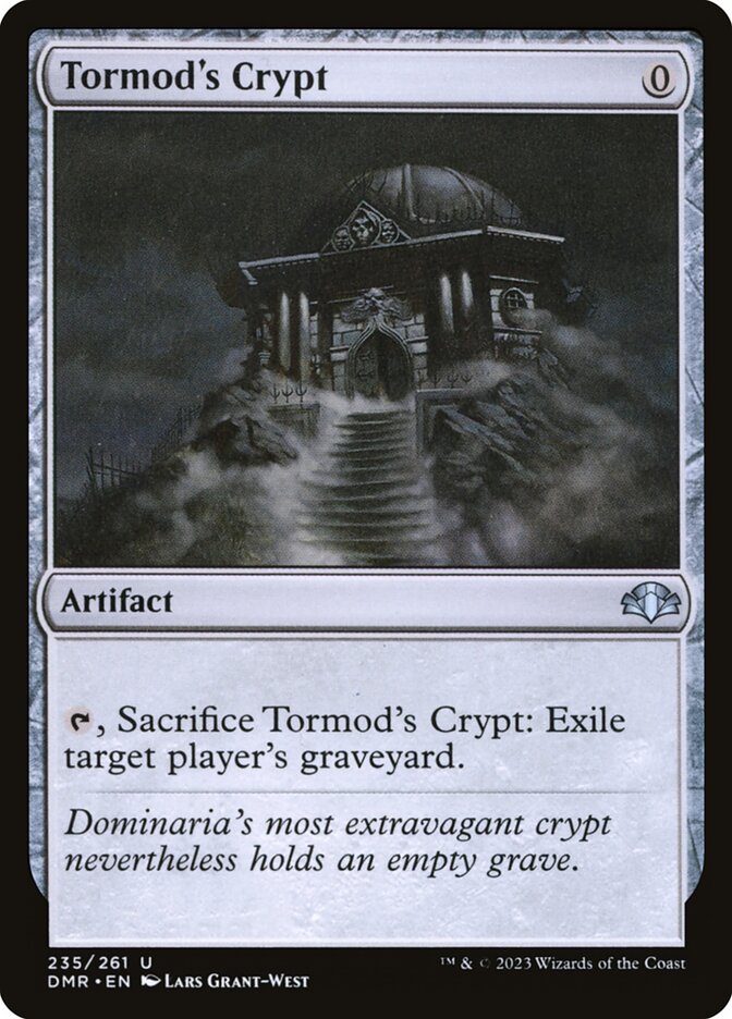 This Is An Image Of The Magic The Gathering Card Tormod's Crypt From The Set Dominaria Remastered - Designed By Artist Lars Grant-West