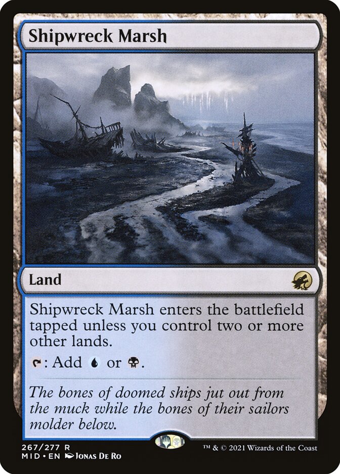 This Is An Image Of The Magic The Gathering Card Shipwreck Marsh From The Set Innistrad Remastered - Designed By Artist Jonas De Ro