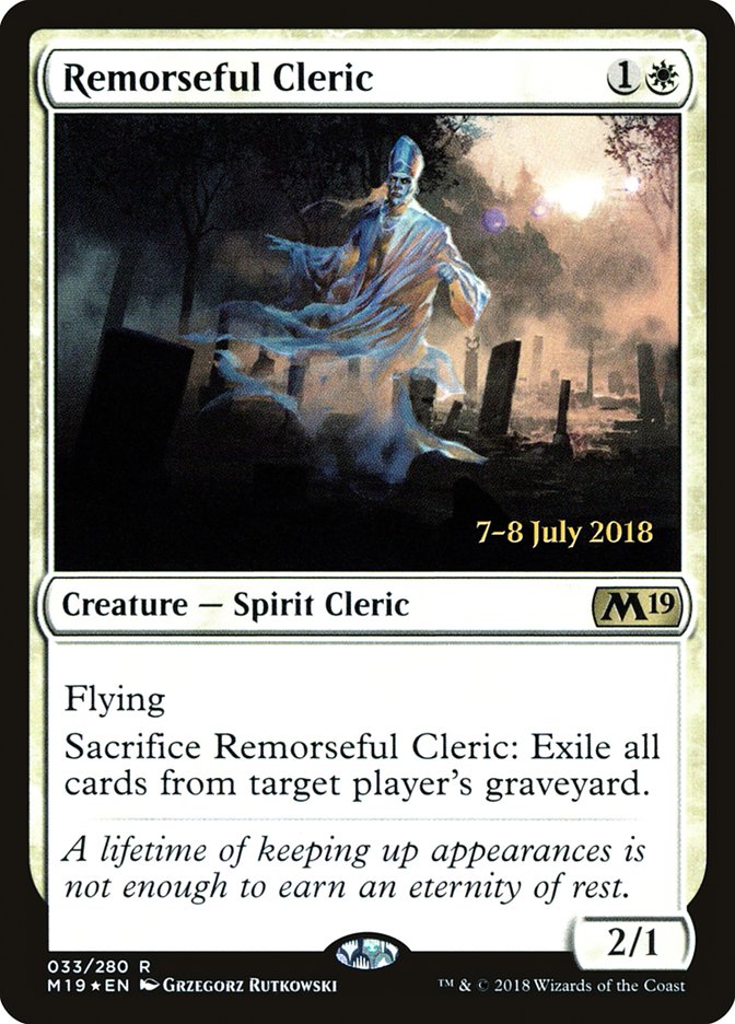 This Is An Image Of The Magic The Gathering Card Remorseful Cleric From The Set Crimson Vow Commander - Designed By Artist Grzegorz Rutkowski