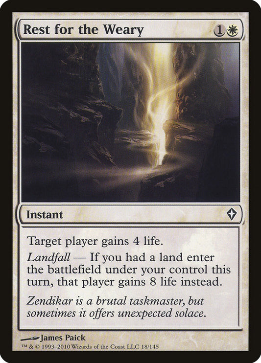 This Is An Image Of The Magic The Gathering Card Rest for the Weary From The Set Worldwake - Designed By Artist James Paick