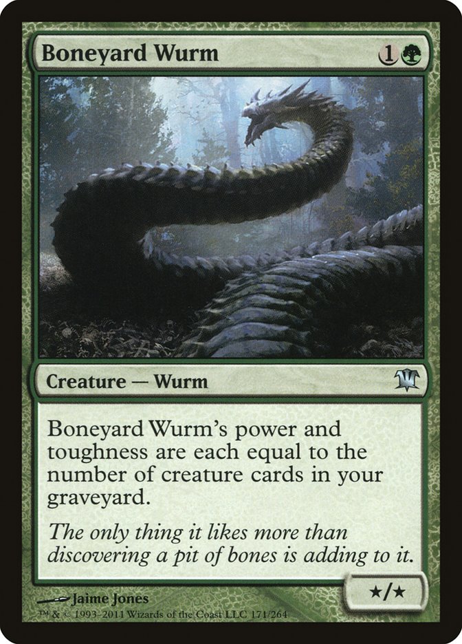This Is An Image Of The Magic The Gathering Card Boneyard Wurm From The Set Ultimate Masters - Designed By Artist Jaime Jones