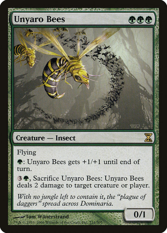 This Is An Image Of The Magic The Gathering Card Unyaro Bees From The Set Time Spiral - Designed By Artist Tom Wänerstrand