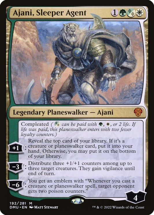 This Is An Image Of The Magic The Gathering Card Ajani, Sleeper Agent From The Set Dominaria United - Designed By Artist Matt Stewart