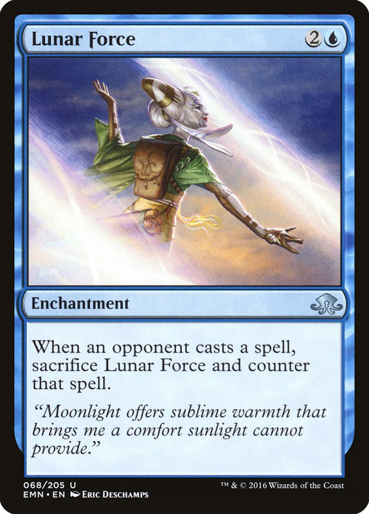 This Is An Image Of The Magic The Gathering Card Lunar Force From The Set Eldritch Moon - Designed By Artist Eric Deschamps