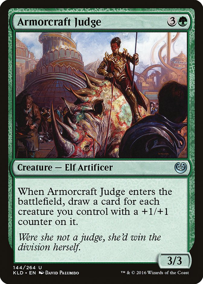 This Is An Image Of The Magic The Gathering Card Armorcraft Judge From The Set Commander Masters - Designed By Artist David Palumbo