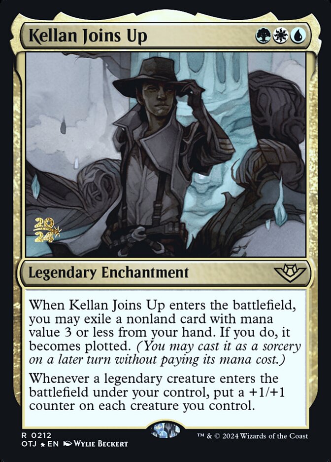 This Is An Image Of The Magic The Gathering Card Kellan Joins Up From The Set Outlaws of Thunder Junction - Designed By Artist Wylie Beckert