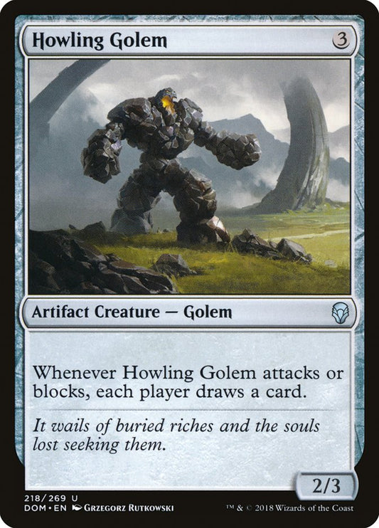 This Is An Image Of The Magic The Gathering Card Howling Golem From The Set Commander Legends - Designed By Artist Grzegorz Rutkowski