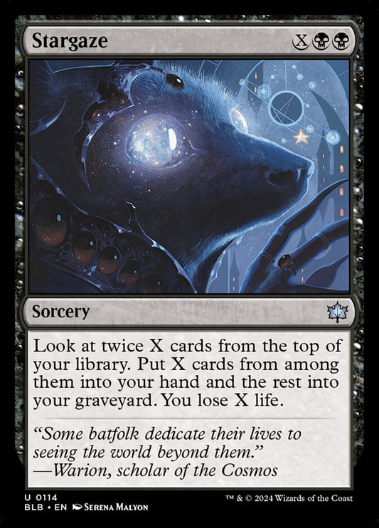 This Is An Image Of The Magic The Gathering Card Stargaze From The Set Bloomburrow - Designed By Artist Serena Malyon