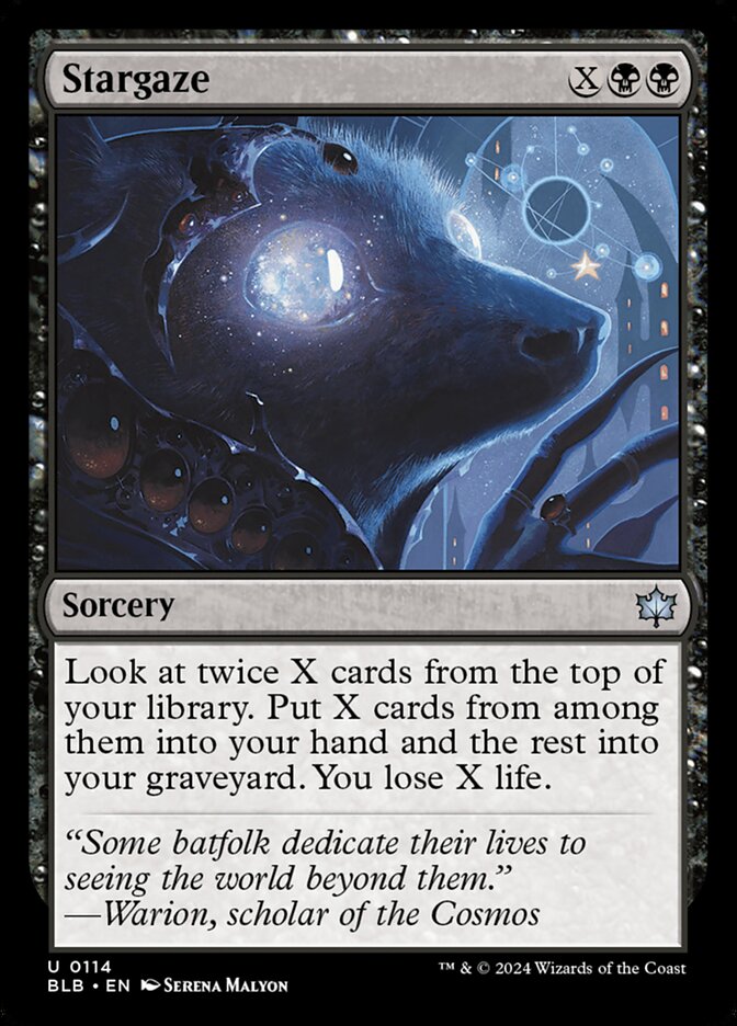 This Is An Image Of The Magic The Gathering Card Stargaze From The Set Bloomburrow - Designed By Artist Serena Malyon