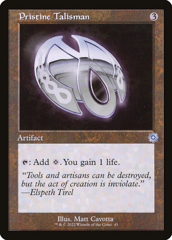 This Is An Image Of The Magic The Gathering Card Pristine Talisman From The Set Commander 2021 - Designed By Artist Matt Cavotta