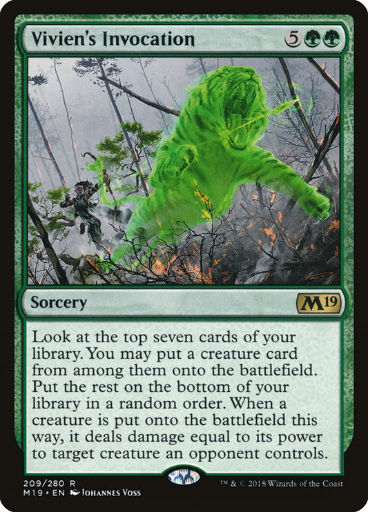 This Is An Image Of The Magic The Gathering Card Vivien's Invocation From The Set Core Set 2019 - Designed By Artist Johannes Voss